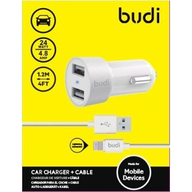 Ładowarka Budi 2x USB-A 4.8 A  (BD622LW)