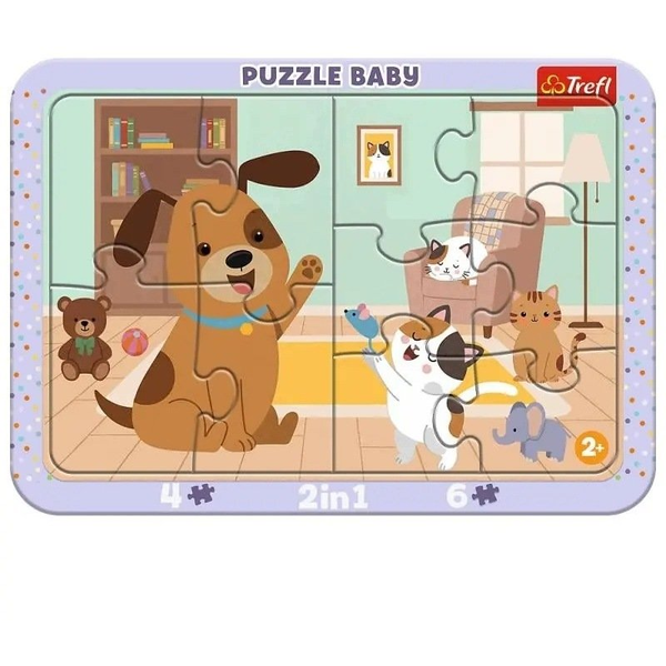 Trefl PUZZLE 10EL TREFL RAMKOWE BABY JAK PIES Z KOT 15