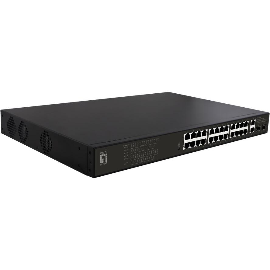 LevelOne GEP-2821 hálózati kapcsoló Beállítást nem igénylő (unmanaged) Gigabit Ethernet (10/100/1000) Ethernet-áramellátás (PoE) támogatása 1U Fekete (GEP-2821)