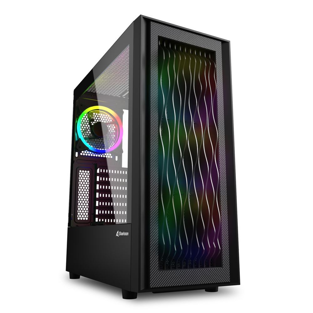 Sharkoon RGB Wave táp nélküli abakos ház fekete (4044951037544) (4044951037544)