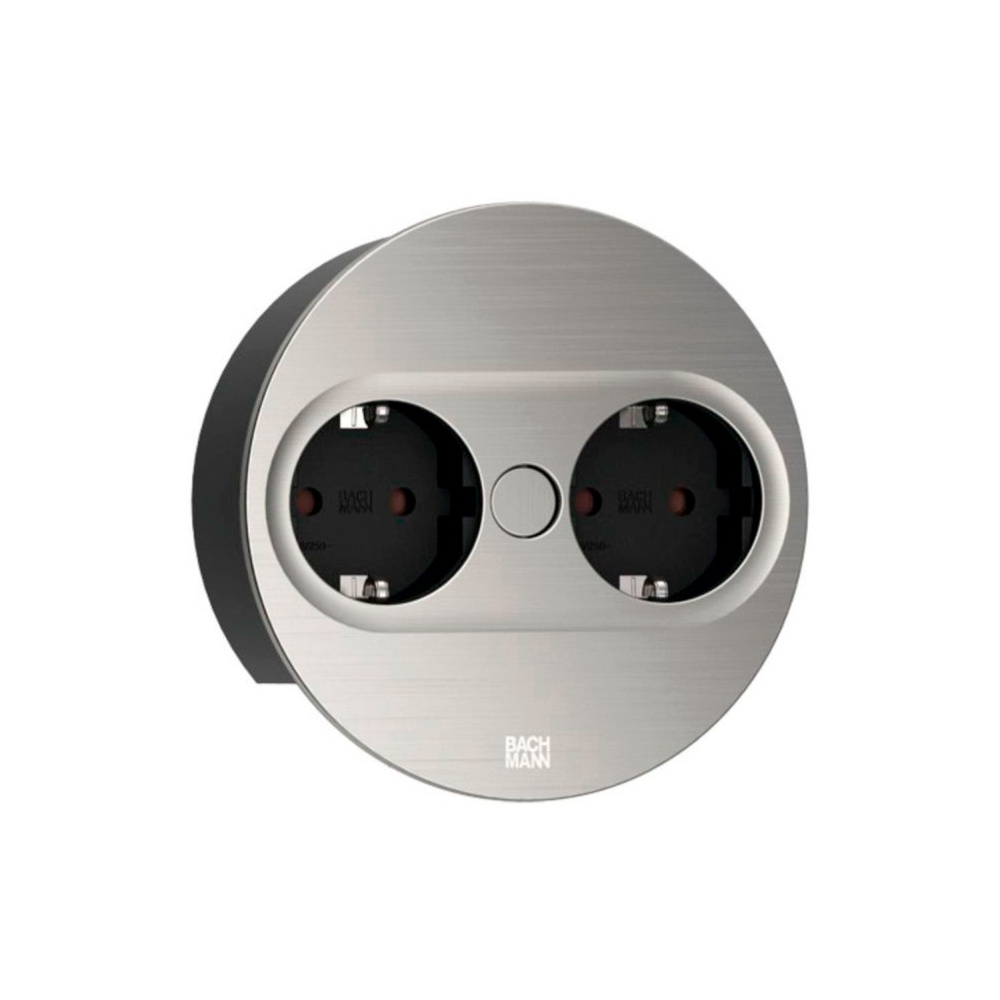 Bachmann TWIST 2 Munkalapba süllyeszthető elosztó 2 aljzatos 2m - Inox (946.000)