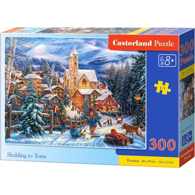 Castorland Sledding in Town 300 pcs Puslespil 300 stk Vinter
