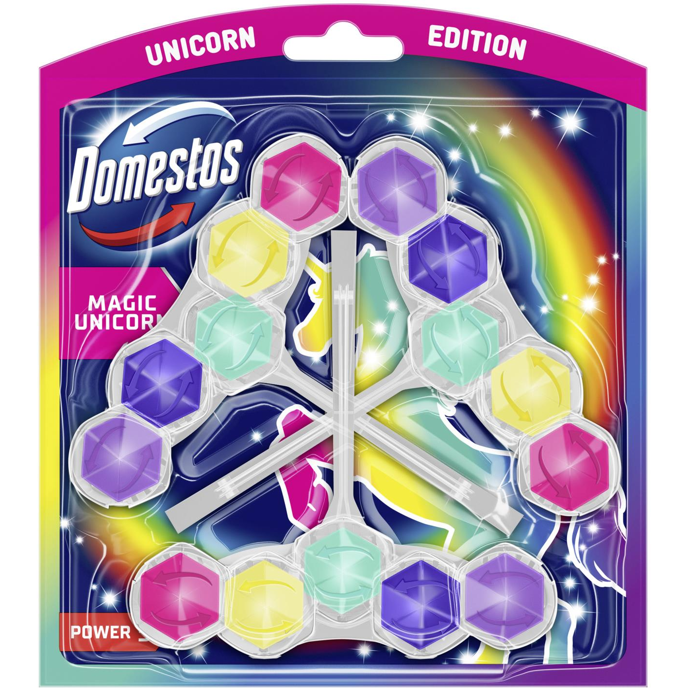 Domestos Power5 WC frissítő blokk, Magic Unicorn 3 × 50 g (8720182911568)