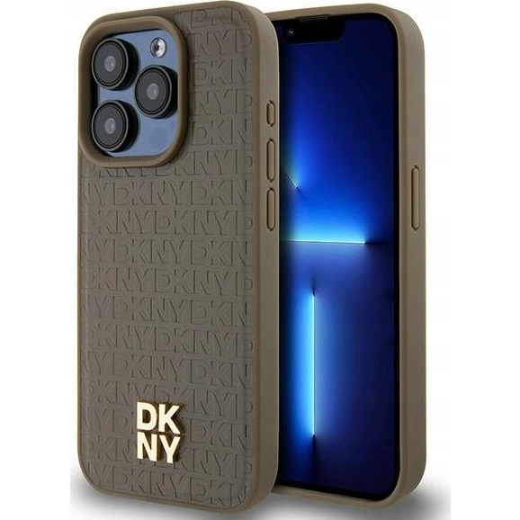 DKNY USNJEN OVITEK MONOGRAM ZA MAGSAFE ZA IPHONE 15 PRO RJAV