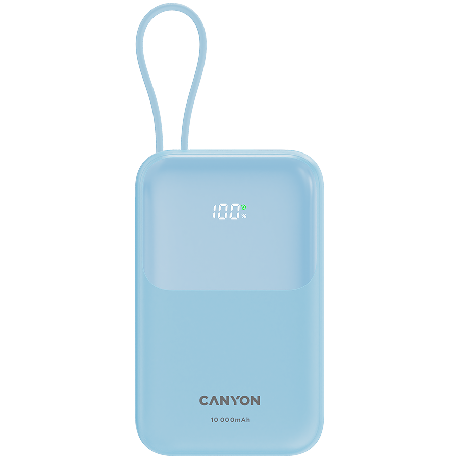 Canyon CNS-CPB101BL OnPower 101 Powerbank USB-A + Type-C / 10000 mAh 22.5W - Kék (CNS-CPB101BL)