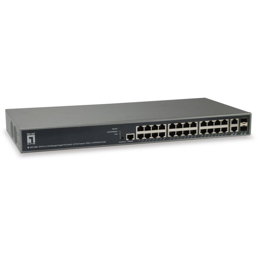 LevelOne GEP-2682 hálózati kapcsoló Vezérelt L3 Gigabit Ethernet (10/100/1000) Ethernet-áramellátás (PoE) támogatása (GEP-2682)