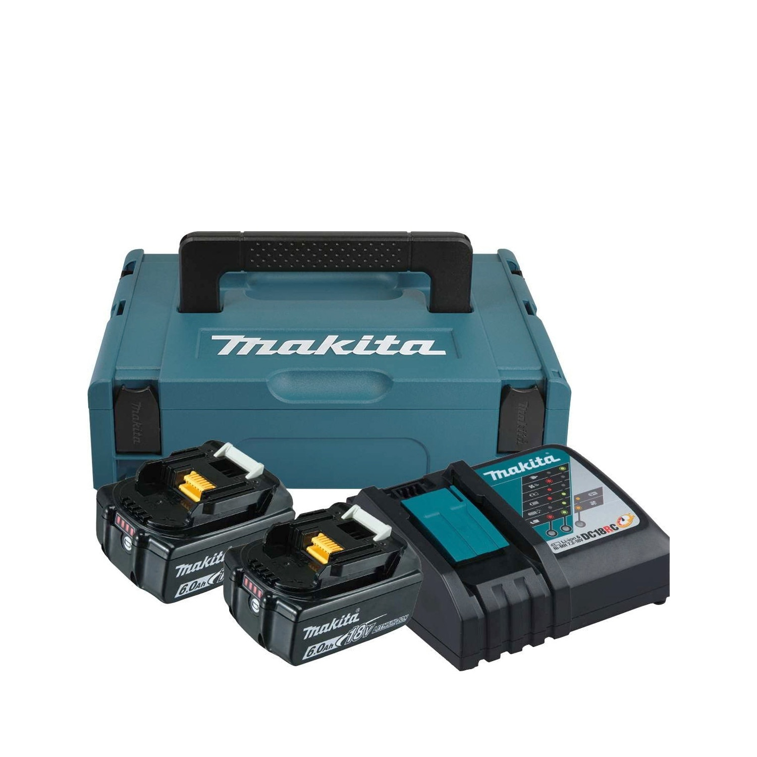 Makita Energy Kit 198116-4 2x BL1860B 18V Akkumulátor 6000mAh + DC18RD töltő (198116-4)
