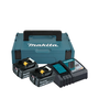 Комплект 2 акумулаторни батерии и зарядно устройство Makita 198116-4, 18 V Li-Ion, 6 Ah, Специален куфар, Съвместими с Makita DPO600Z