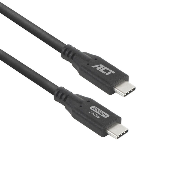 ACT AC7420 USB-kabel USB4 Gen 2x2 0,5 m USB C 20 Gbit/s Zwart