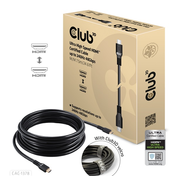 CLUB3D CAC-1378 HDMI-kabel 7,5 m HDMI Type A (Standard) Sort