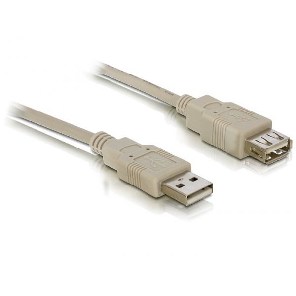 DELOCK USB Verl. A -> A St/Bu 3.00m grau