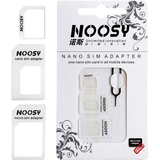Noosy Adapter Nano Micro Sim 3in1 iPhone szett (1836-uniw)