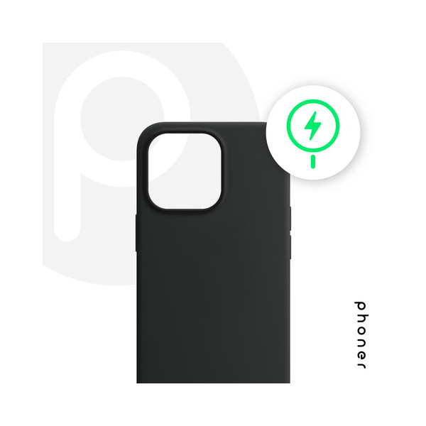 Phoner Apple iPhone 13 Pro Magsafe szilikon tok, fekete (S71751)