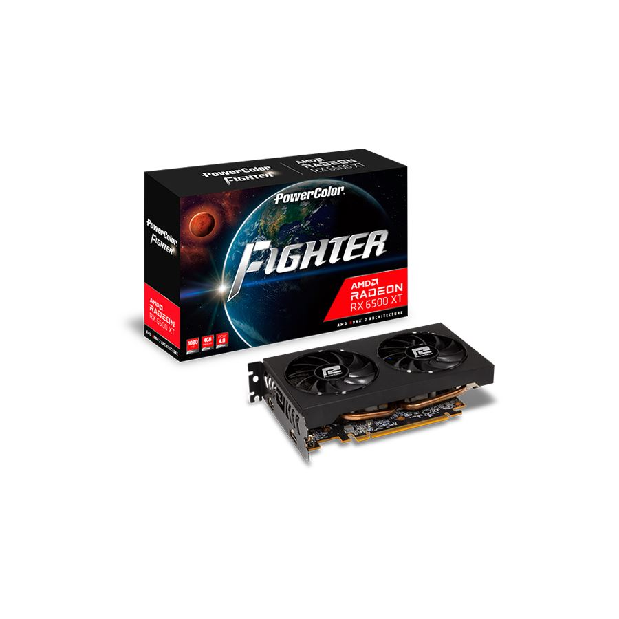 PowerColor Radeon RX 6500 XT Fighter 4GB GDDR6 (AXRX 6500XT 4GBD6-DH/OC)
