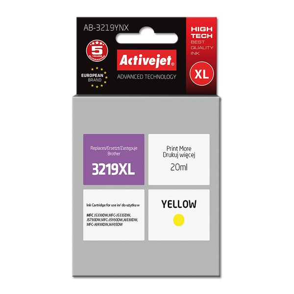 Tusz Activejet Tusz do drukarki Brother, zamiennik LC3219Y supreme, yellow (AB-3219YNX)