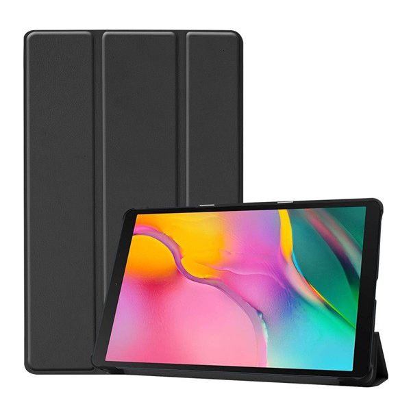 Gigapack Кожен калъф с ефект, Samsung Galaxy Tab A 10.1 WIFI (2019) SM-T510, стоящ, активен флип, странично отваряне, функция TRIFOLD за маса, черен