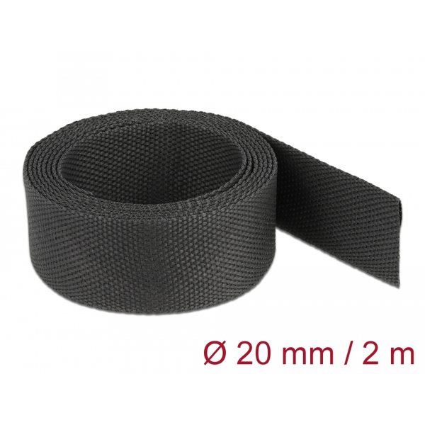 DELOCK Gewebeschrumpfschlauch 2 m x 20 mm schwarz