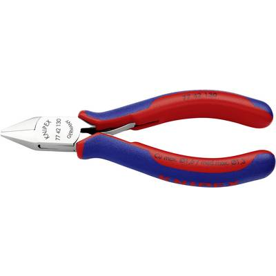 Elektronikai oldalcsípőfogó, lágy/közepes huzal max.: O 1,6/1,3 mm, Knipex 77 42 130 (77 42 130)