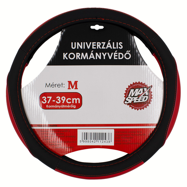 Maxspeed , Kormányvédő Perforált Bőrhatású, Fekete-Piros, 37-39cm (56SWC23007RD)