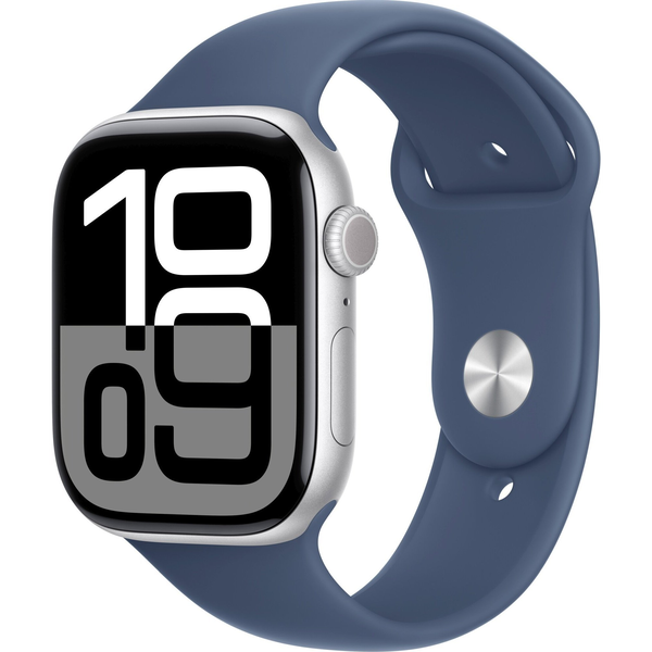 Apple Watch Series 10 GPS 42mm ezüst alumínium tok denim sportszíjjal