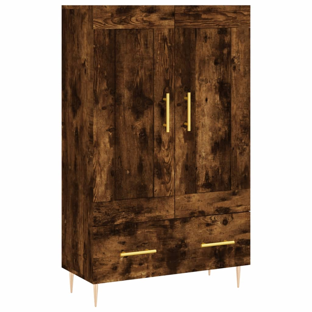 füstös tölgy színű szerelt fa magasszekrény 69,5 x 31 x 115 cm (830313)