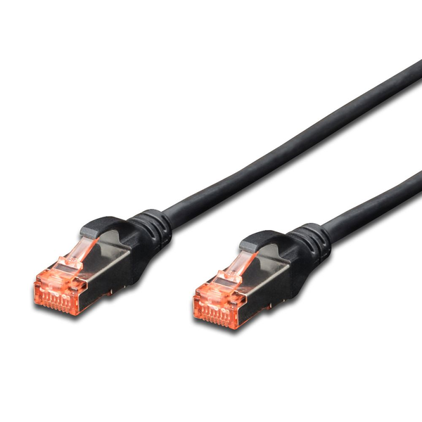 Prepojovací kábel Digitus S/FTP Cat 6 RJ45 / RJ45 0,5 m čierny