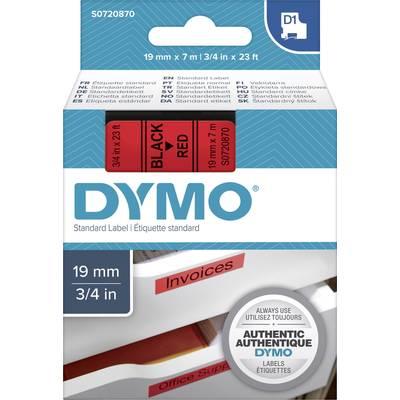 DYMO D1 Standard - Black on Red - 19mm nastro per etichettatrice Nero su rosso