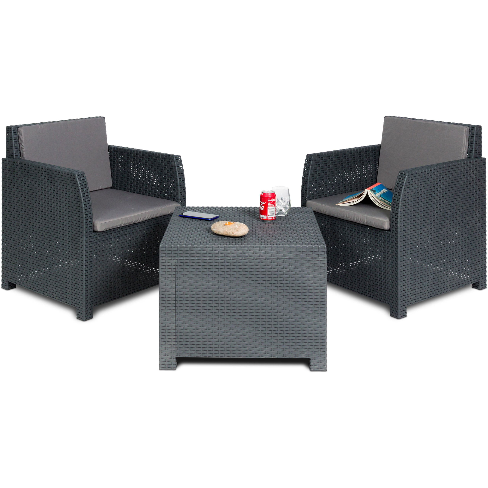 TOOMAX Diana Kerti bútor szett, 2 személyes, grafitszürke (Z0589R1--4100)