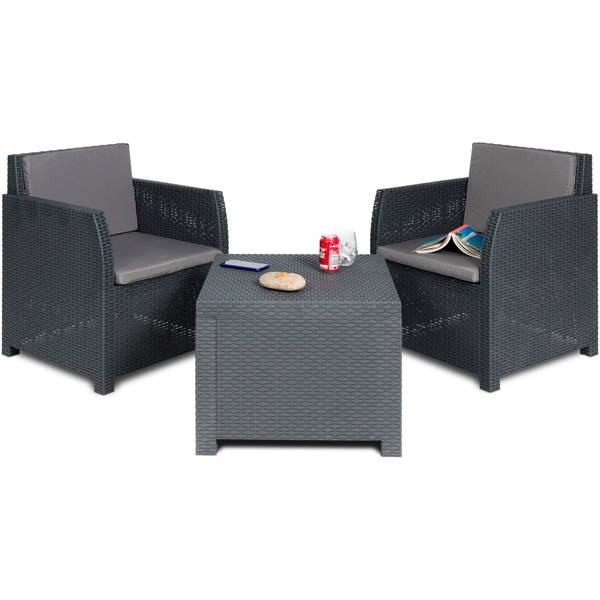 TOOMAX Diana Kerti bútor szett, 2 személyes, grafitszürke