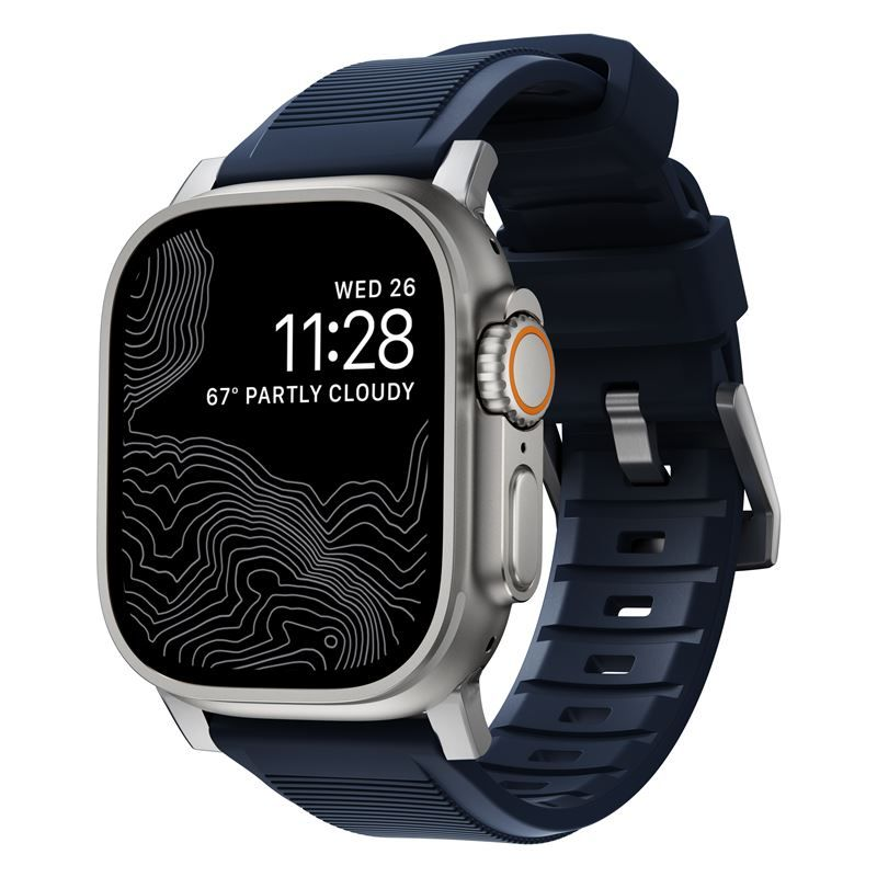 Nomad Rugged Strap Apple Watch Gumi szíj 49/45/44m/42 mm - Sötétkék (NM01296485)