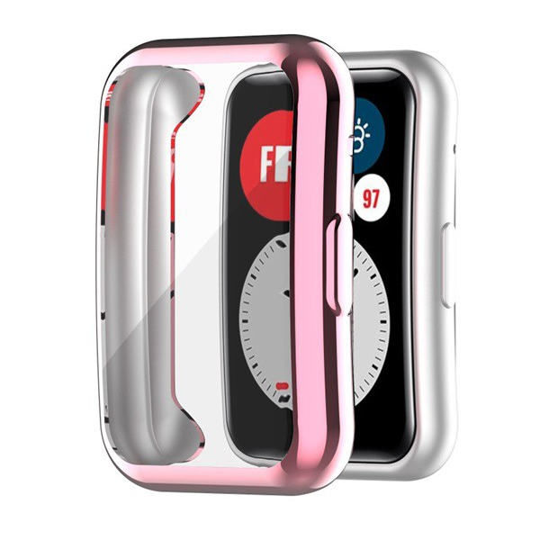 Gigapack Bumper силиконова рамка за устройство Huawei Watch Fit, розова