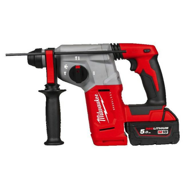 Milwaukee M18BLH-502X Akkus Fúró-Vésőkalapács - 18 V, 1400 RMP, 2,3 J, 2 x 5 Ah Akku + Töltő, Kofferben (4933478894)