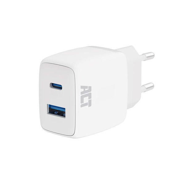 ACT AC2122 Caricabatterie per dispositivi mobili Universale Bianco AC Ricarica rapida Auto