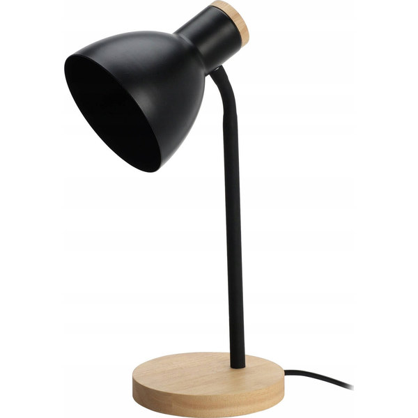 Lámpara De Sobremesa 25w Con Interruptor Negro/natural Ø14x36 Cm