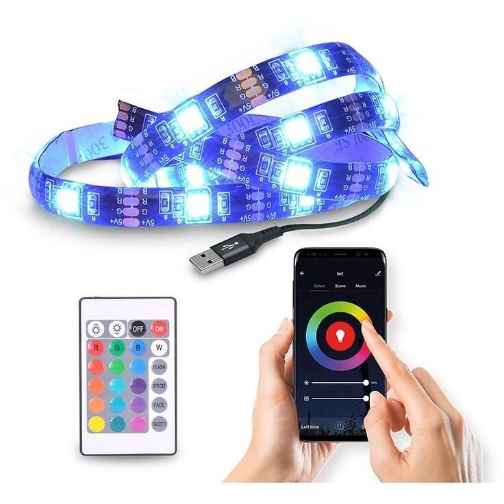 Solight LED WIFI smart RGB szalag TV-hez, 4x50cm, USB (WM58)