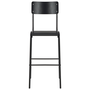 Scaune de bar, 4 buc., negru, placaj solid, oțel