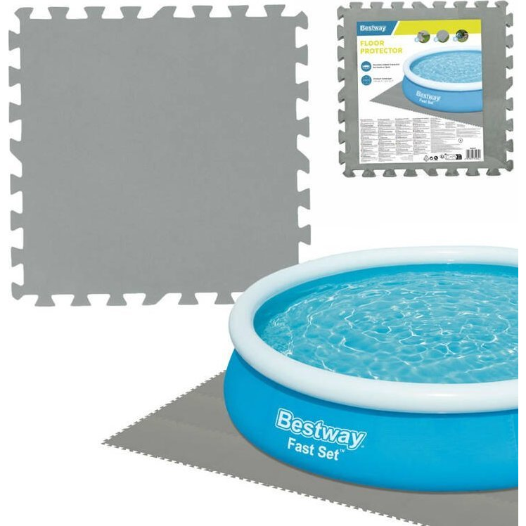 Bestway Medence alátét, szürke, 50×50 cm, 9 db (58639)