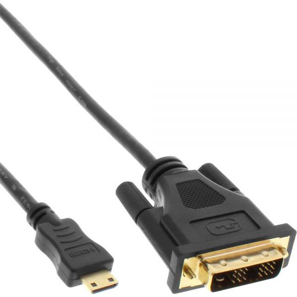 InLine 17474P adaptér na video kábel 0,5 m HDMI Type C (Mini) DVI Čierna