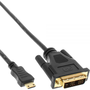 InLine 17474P adaptér na video kábel 0,5 m HDMI Type C (Mini) DVI Čierna