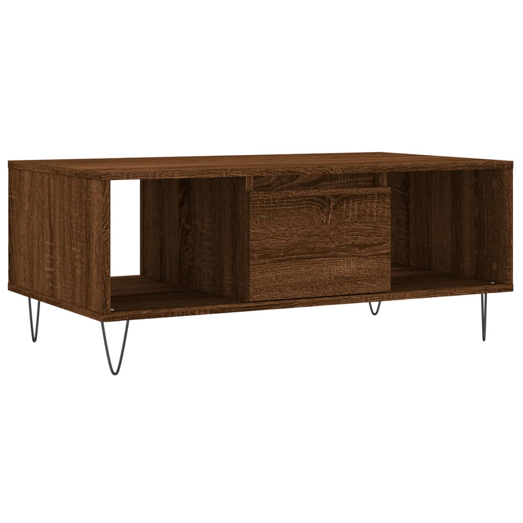barna tölgyszínű szerelt fa dohányzóasztal 90x50x36,5 cm (830595)