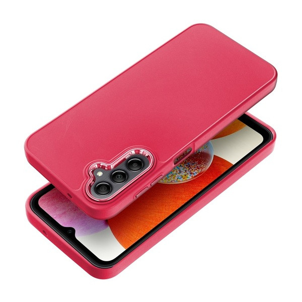 Utángyártott Frame Samsung Galaxy A14 4G/A14 5G  közepesen ütésálló tok kameravédő kerettel, magenta