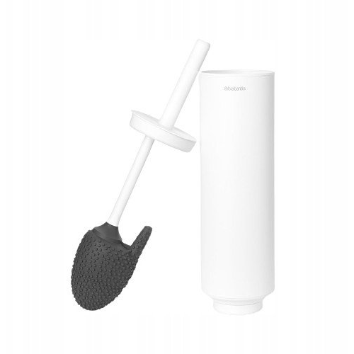 Brabantia MindSet fali WC-kefe tartó sörtés fejű WC-kefével, acél, szikrázó fehér ásványi textúra - 303845