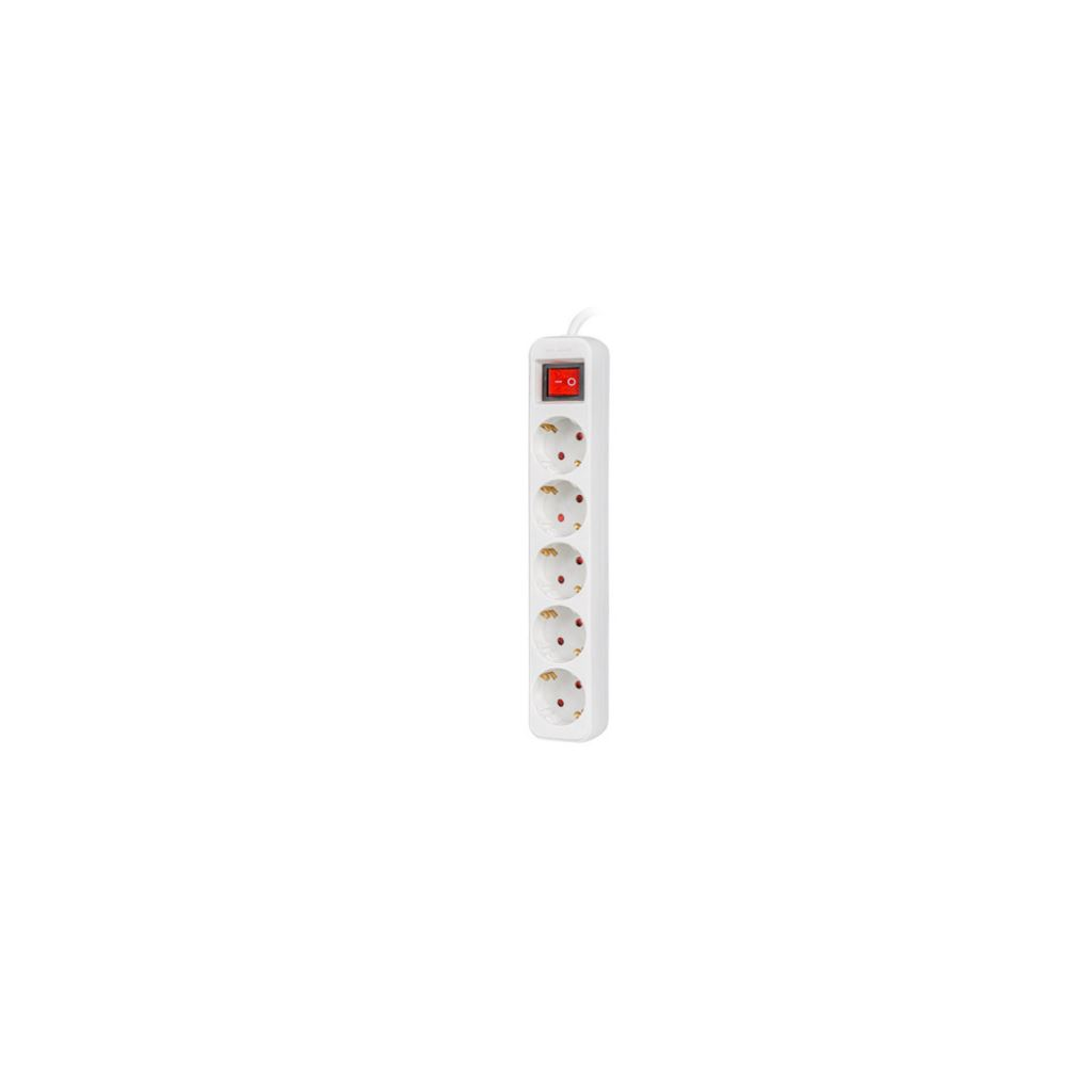Lanberg 5x 230V hálózati elosztó kapcsolóval 3m fehér (PS1-05F-0300-W) (PS1-05F-0300-W)