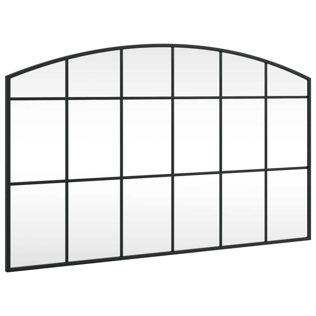 fekete ívelt vas fali tükör 100 x 60 cm (358639)