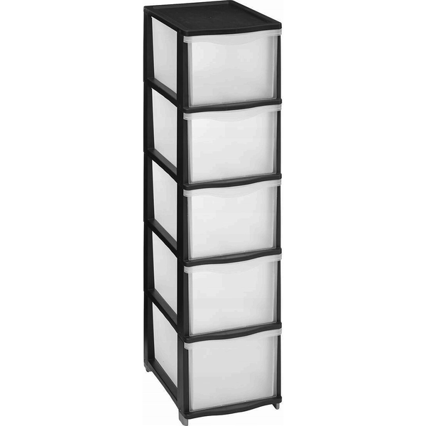 5five Wysoki regał plastikowy z szufladami PLAS, wys. 102,4 cm