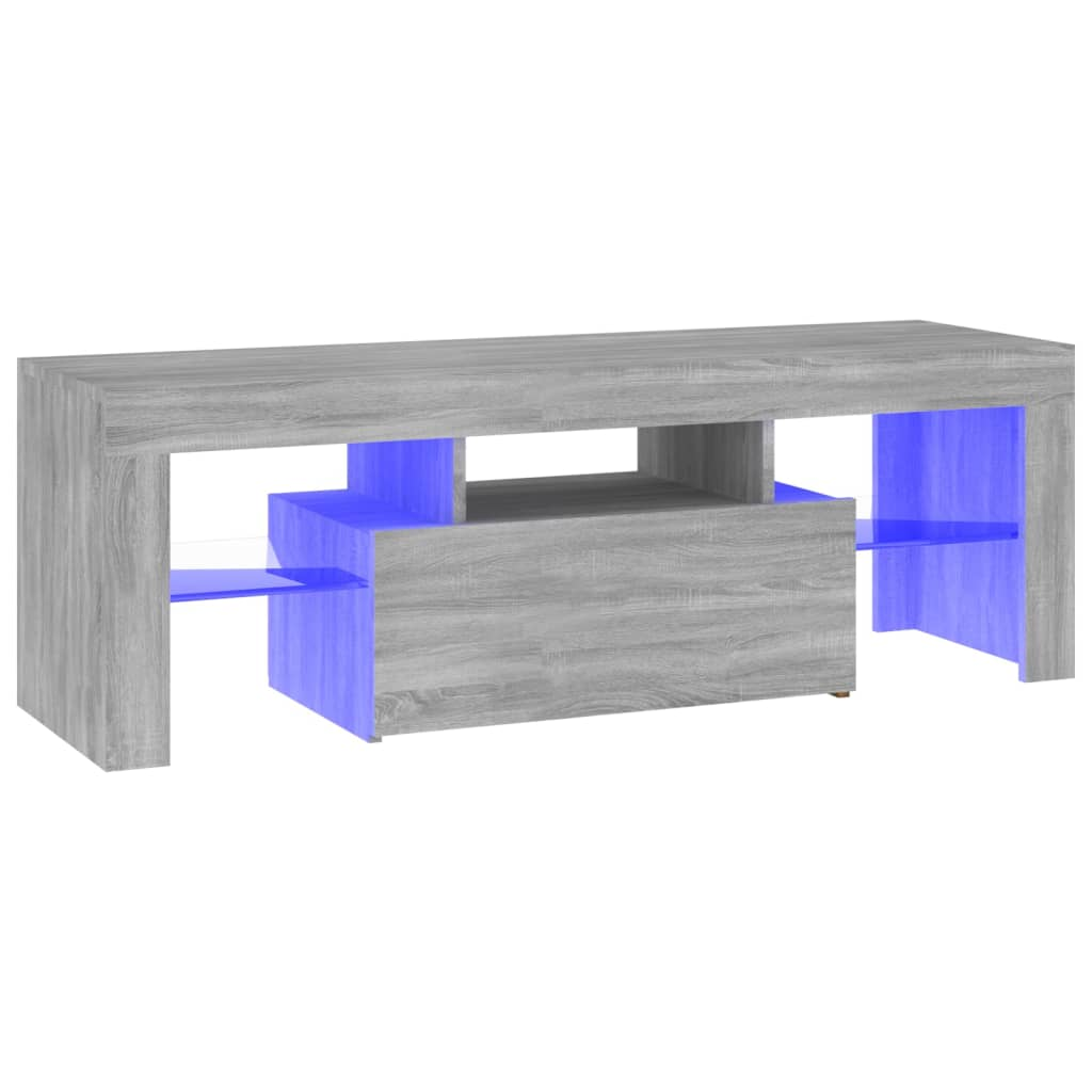 szürke sonoma színű TV-szekrény LED-lámpákkal 120 x 35 x 40 cm (815667)