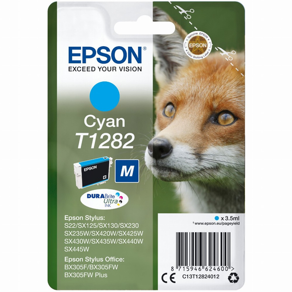 Epson Fox T1282 blækpatron 1 stk Original Blå