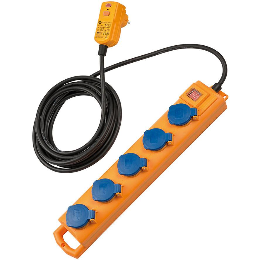 Brennenstuhl Super-Solid SL544 230V Elosztó 5 aljzatos 5m - Narancssárga (1159900805)