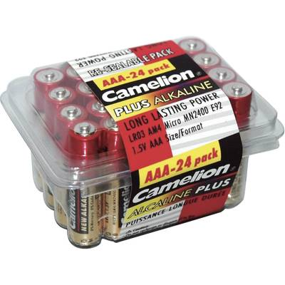 Mikroelem AAA, alkáli mangán, 1,5V, 24 db, Camelion LR03, AAA, LR3, AM4M8A, AM4, S (11102403)