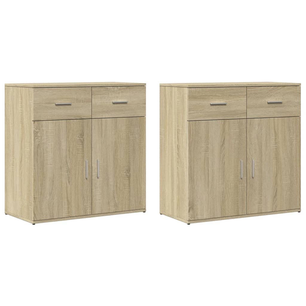 2 db sonoma tölgy színű szerelt fa tálalóasztal 79 x 38 x 80 cm (3276618)